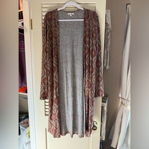 Maurices Multicolor Patterned Long Cardigan